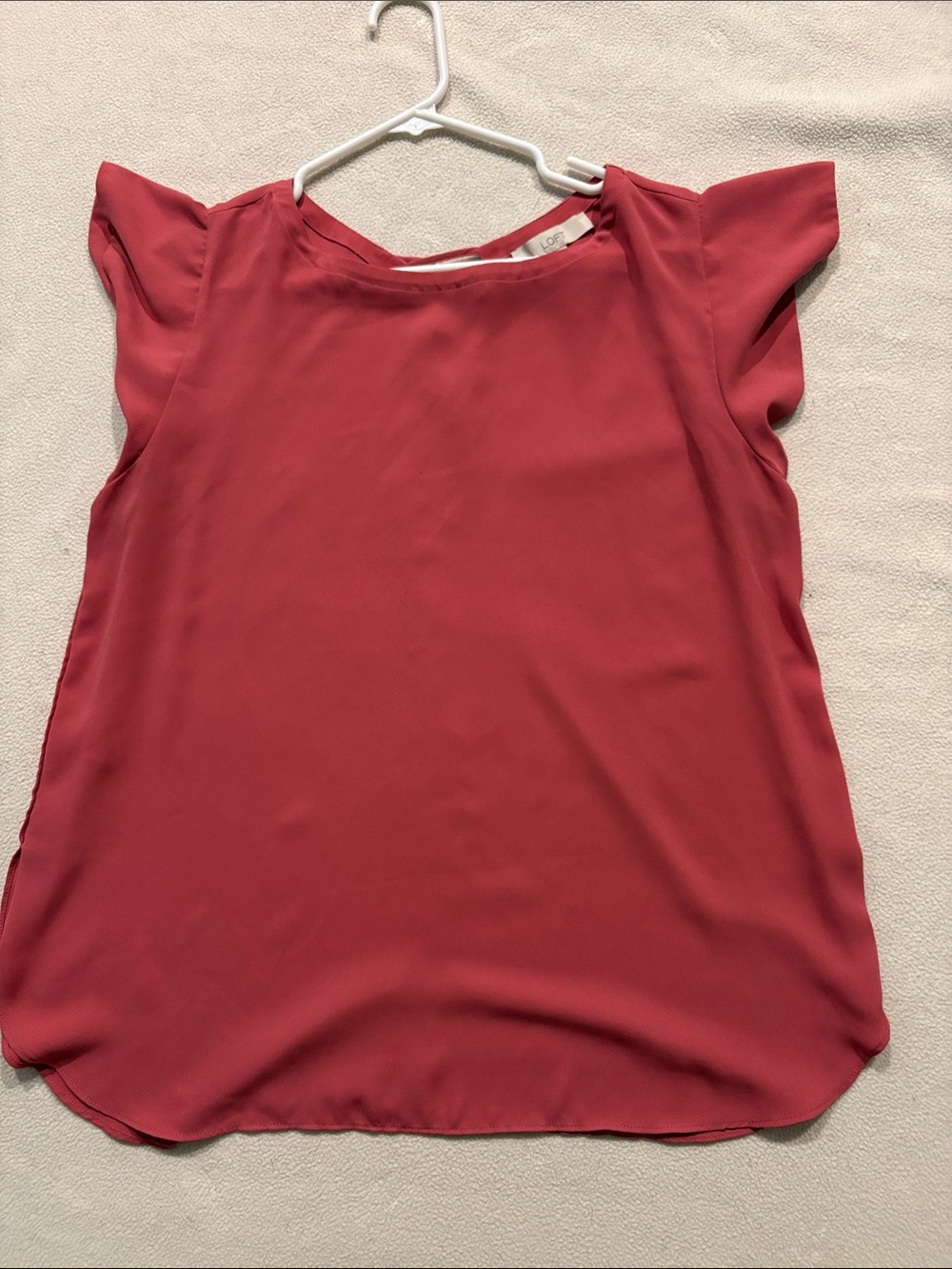 LOFT Rose Coral Cap Sleeve Blouse